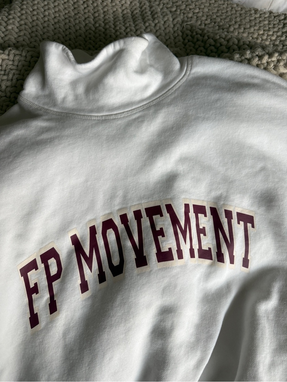 FP Movement White Mock Neck Sweatshirt - Picture 2 of 3
